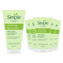 Load image into Gallery viewer, Simple Face Wash-Moisturising, Refreshing, Clear Pore Scrub or Glow 150ml, 6Pack