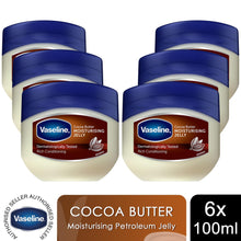 Load image into Gallery viewer, Vaseline Petroleum Jelly Moisturising Cocoa Butter for Dry Skin 100ml, 6pk