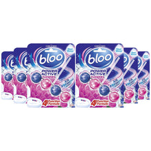 Load image into Gallery viewer, Bloo Power Active Toilet Rim Block Fresh Flowers &amp; Lemon w/ Anti-Limescale 6x50g