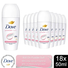 Load image into Gallery viewer, Dove Powder Soft Roll On Anti-Perspirant w/ 48H Long Lasting Fragrance 50ml,18pk