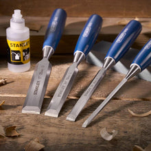 Load image into Gallery viewer, STANLEY 5002 B/E CHISEL SET 4PC + OILSTONE