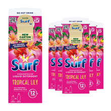 Load image into Gallery viewer, Surf Liquid Detergent Tropical Lily 24 Washes Deep Fabric Clean 648ml, 6pk