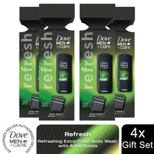 Load image into Gallery viewer, Dove Men+Care Refresh Extra Fresh Bodywash Gift Set for Him with Ankle Socks