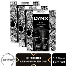 Load image into Gallery viewer, Lynx Black THE WINGMEN Body Spray &amp; Body Wash Duo Gift Set for Him