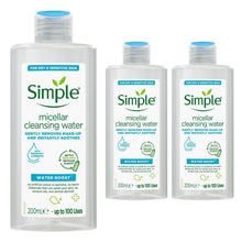 Load image into Gallery viewer, Simple Micellar Cleansing Water Hydrating Makeup Remover, 200ml or 400ml