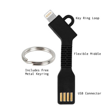 Load image into Gallery viewer, Aquarius 2 in 1 Keychain with Micro USB Charging &amp; Data Cable, Black