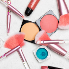 Load image into Gallery viewer, Cosmic Makeup Brush Set 7 Piece Pink Liquid Glitter Handle Beauty Collection