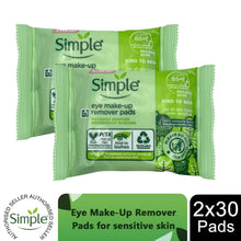 Load image into Gallery viewer, Simple Kind to Skin Eye Makeup Remover Pads - Gentle Sensitive Cleansing,30 Pads