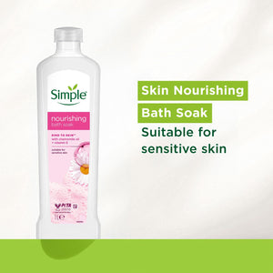 12x Simple Kind to Skin Nourishing Bath Soak w/ Chamomile Oil Sensitive Skin, 1L