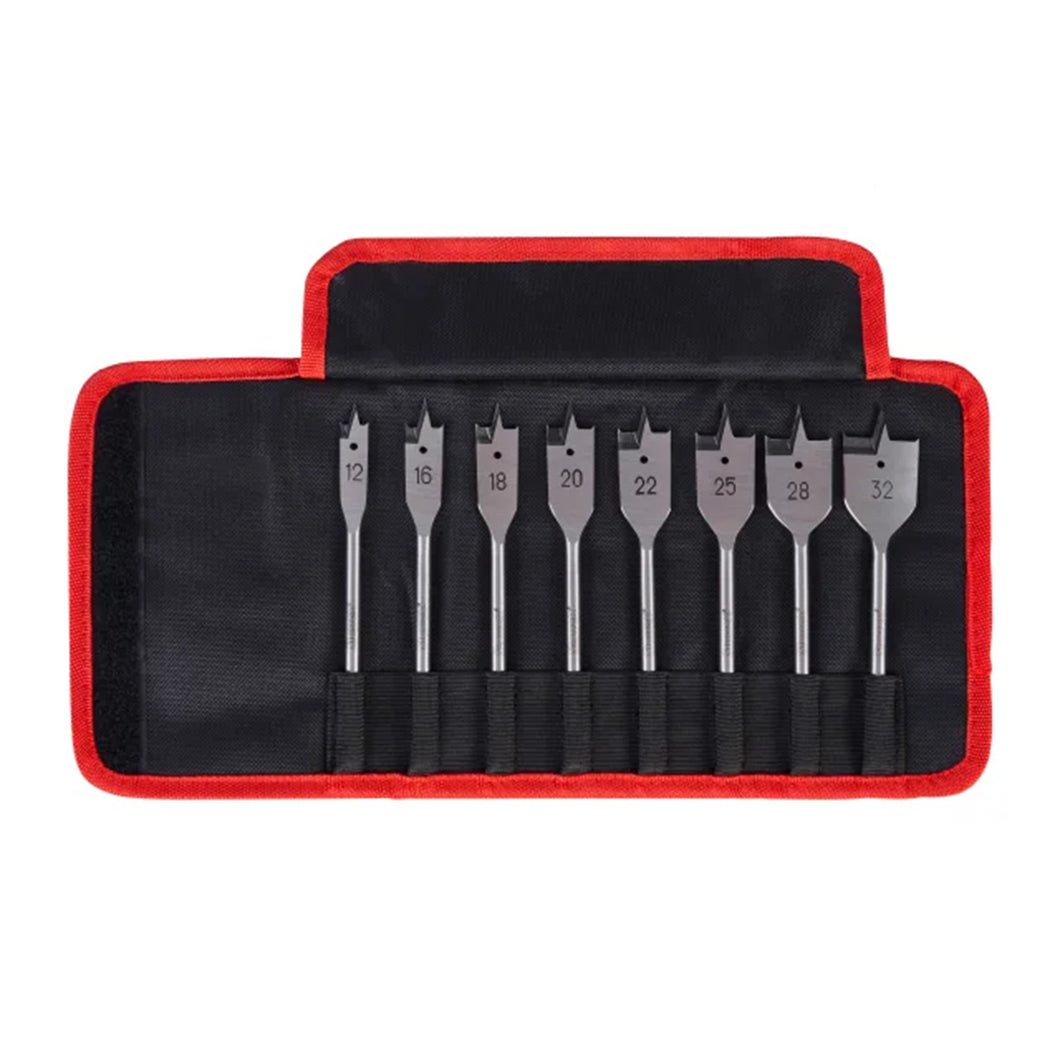 Flat Wood Drill Bit Set, 8 Piece