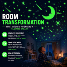 Load image into Gallery viewer, Glow in The Dark Star &amp; Moon Wall Stickers Kids Bedroom Nursery Decor 30cm