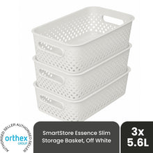 Load image into Gallery viewer, SmartStore Essence Medium 5.6L Storage Basket, 3 Pack Organiser Bins, Off White