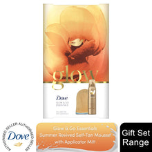 Load image into Gallery viewer, Dove Glow &amp; Go Essentials Self-Tan Mousse Gift Set for Her with Applicator Mitt