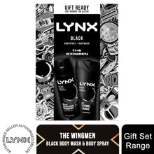 Load image into Gallery viewer, Lynx Black THE WINGMEN Body Spray &amp; Body Wash Duo Gift Set for Him