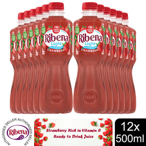 12 Pack of Ribena Strawberry Ready to Drink Juice, 500ml