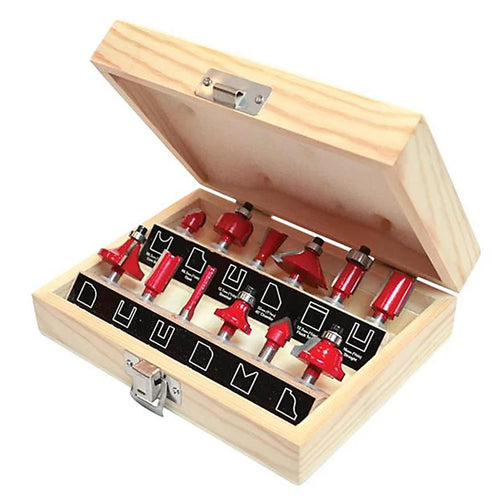 1/4in TCT Router Bit Set, 12 Piece