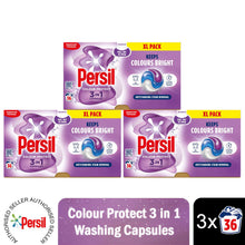 Load image into Gallery viewer, Persil XL 3 in 1 Washing Capsules Colour Protect with Lasting Freshness 36W, 3pk
