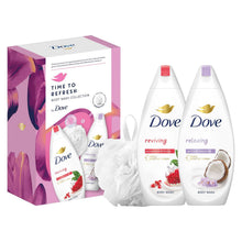 Load image into Gallery viewer, Dove Time to Refresh Body Wash Collection 2Pcs Gift Set for Her with Shower Puff