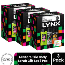 Load image into Gallery viewer, LYNX All Stars Trio &amp; Body Scrub Gift Set 3 piece, Choose Your Pack Size 1,2,3 or 4