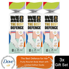Load image into Gallery viewer, Dove Fruity Nourish Gift Set, Hydrating Body Wash &amp; Socks Football Edition