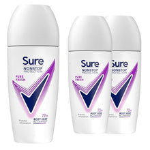 Load image into Gallery viewer, 3x Sure Women Motion Sense AP Deodorant Rollon 72H Nonstop, Pure Fresh - 50ml