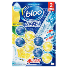 Load image into Gallery viewer, Bloo Toilet Rim Blocks Colour Active+Bleach, Lemon, Flower &amp; Power Active 6 Pk