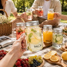 Load image into Gallery viewer, 16x 560ml Mason Jars Drinking Glasses Assorted Colours Lid Storage Jars