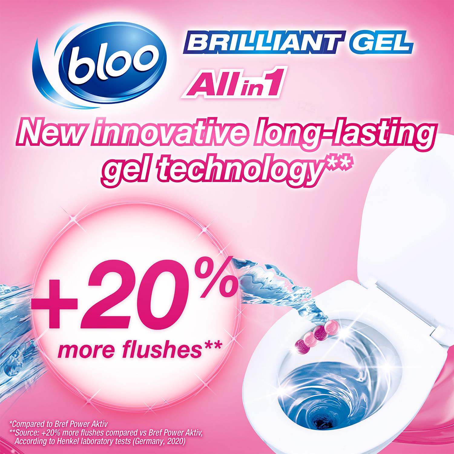 Bloo Toilet Rim Blocks Brilliant Gel All in 1 Cleaner Spring Rain Scen ...