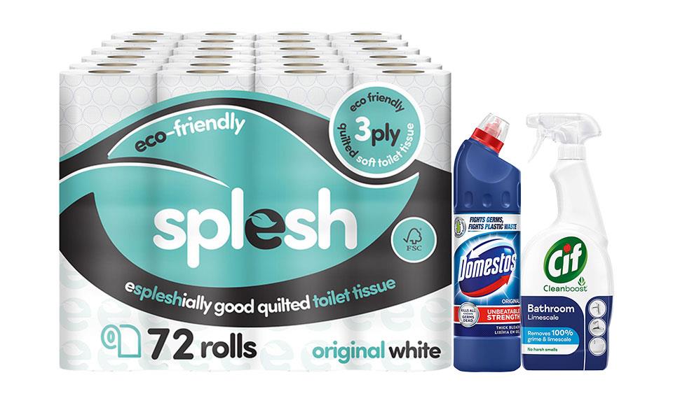 Domestos 2x750ml + Splesh 72 Luna Bloom + CIF Bath Spray 700ml