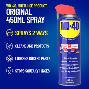 WD-40 Multi-Use Lubricant Smart Straw Spray 450ml x6, Removes Grease, Stops Rust