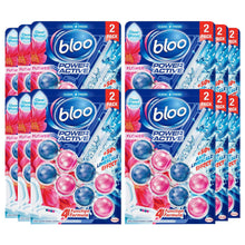Load image into Gallery viewer, Bloo Toilet Rim Block Power Active Flower with 4 Cleaning Formula 2x50g 12 Pack