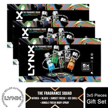 Load image into Gallery viewer, Lynx Fragrance Squad Gift Set 5 Body Sprays Long-Lasting, Fresh, Daily Scent Kit