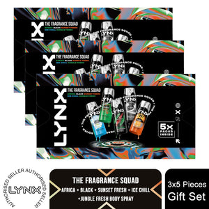 Lynx Fragrance Squad Gift Set 5 Body Sprays Long-Lasting, Fresh, Daily Scent Kit