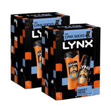 Load image into Gallery viewer, LYNX Sunset Fresh Duo &amp; Socks Gift Set 2 piece, Choose Your Pack Size 1,2,3 or 4