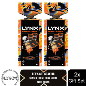 Lynx Sunset Fresh Gift Set with Body Spray & Socks Cracker - Citrus Clean Scent