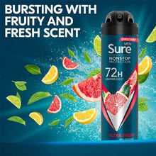 Load image into Gallery viewer, Sure Men Nonstop Protection 72H Antiperspirant Deodorant Ultra Fresh 150ml, 12pk