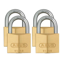 Load image into Gallery viewer, 65/40mm Brass Padlock Quad Pack