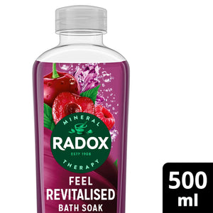 12x Radox Mineral Therapy Feel Revitalised Bath Soak w/ Cherry & Raspberry,500ml