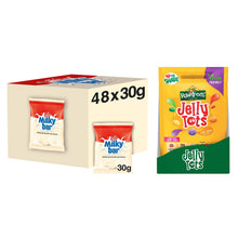 Load image into Gallery viewer, Nestle Sharing Bags, Milkybar Chocolate 48x30g &amp; Rowntree's Jelly Tots 10x150g