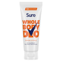 Load image into Gallery viewer, Sure Fresh Citrus Whole Body Deodorant Cream Aluminium Free 75ml, 6 Pack