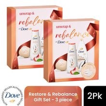 Load image into Gallery viewer, DOVE Restore &amp; Rebalance Gift Set 3 piece, Choose Your Pack Size 1,2,3 or 4