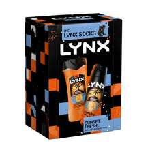 Load image into Gallery viewer, LYNX Sunset Fresh Duo &amp; Socks Gift Set 2 piece, Choose Your Pack Size 1,2,3 or 4