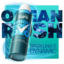 Load image into Gallery viewer, Sure Men Whole Body Deodorant Spray Ocean Rush w/ 72H Odour Control 150ml, 3pk
