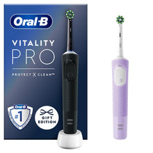Load image into Gallery viewer, Oral-B Vitality Pro Duo Rechargeable Electric Toothbrush, Black &amp; Lilac