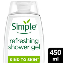 Load image into Gallery viewer, Simple Kind to Skin Refreshing Shower Gel with Gentle Formulation 450ml, 3 Pack