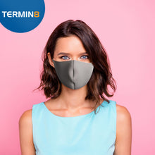 Load image into Gallery viewer, Termin8 Water Repellent Reusable Adult/Teen Face Covering Reusable Mask - Grey