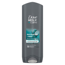 Load image into Gallery viewer, Dove Men+Care 3 in 1 Body, Face &amp; Hair Wash Eucalyptus + Mint 250ml, 6 Pack