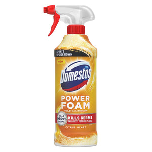 Domestos Power Foam Toilet & Bathroom Cleaner Spray Kills 99.99% Germs, 450ml