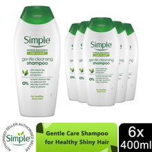 Load image into Gallery viewer, Simple Kind to Hair Gentle Care Shampoo 400ml Pro-Vitamin B5 Sensitive 6 Pack