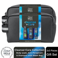 Load image into Gallery viewer, Dove Men+Care Gift Set Cleanse+Care Washbag, Bodywash, Deodorant &amp; Shampoo